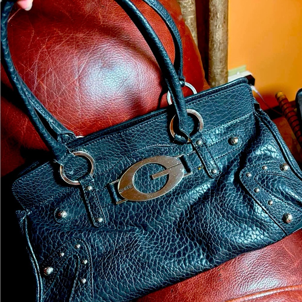 Black Leather Guess Purse